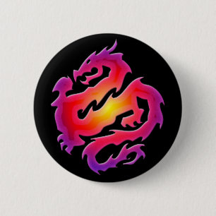 COLORFUL DRAGON 2 INCH ROUND BUTTON