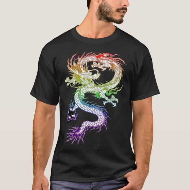 Colorful Dragon With Semi Colon  1 T-Shirt (Front)