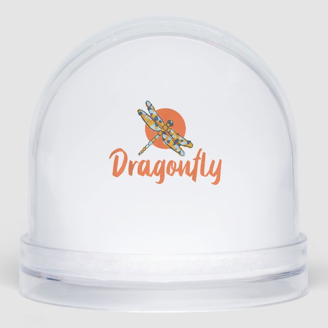 Colorful Dragonfly - Comic Style Dragonfly T-Shirt Snowglobe (Front)