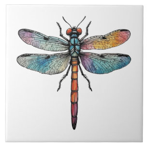 Colorful Dragonfly Tile