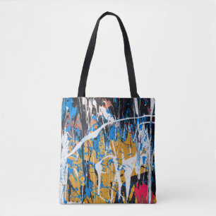Colorful dripping paint: graffiti wall. tote bag