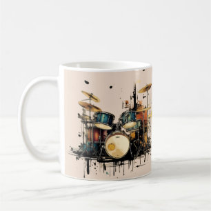 Colorful drum machine. Musical instrument Coffee Mug