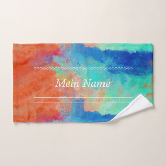 Colorful dynamic artist art design hand towel