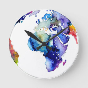 Colorful Earth Round Clock