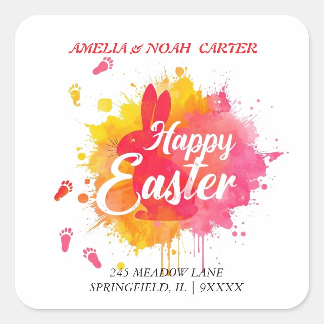 COLORFUL  Easter BRUNCH & HUNT Square Sticker (Front)