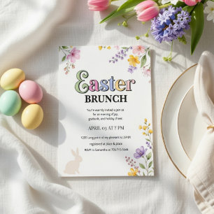 Colorful Easter Brunch Invitation   Floral Spring 