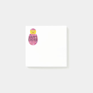 Colorful Easter Chick in Painted Egg Post-it Notes
