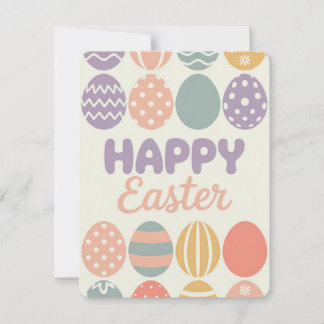 Colorful Easter Eggs Spring Pastel Holiday Card