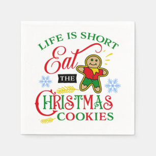 Colorful Eat the Christmas Cookies Napkin