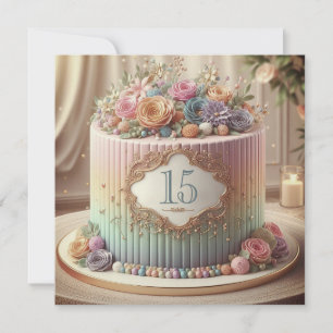 COLORFUL EDITABLE WEDDING ANNIVERSARY CAKE INVITATION