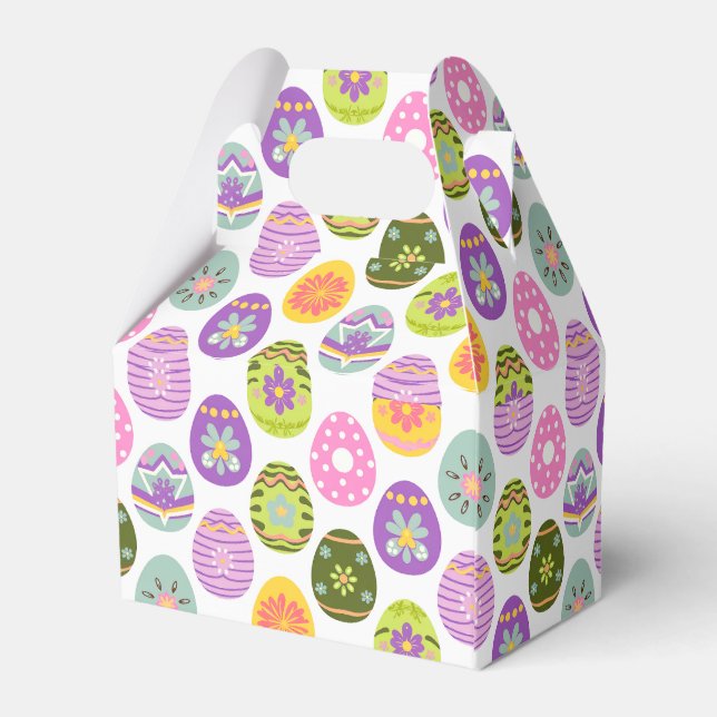 Colorful Egg Pattern Easter Favor Box (Back Side)