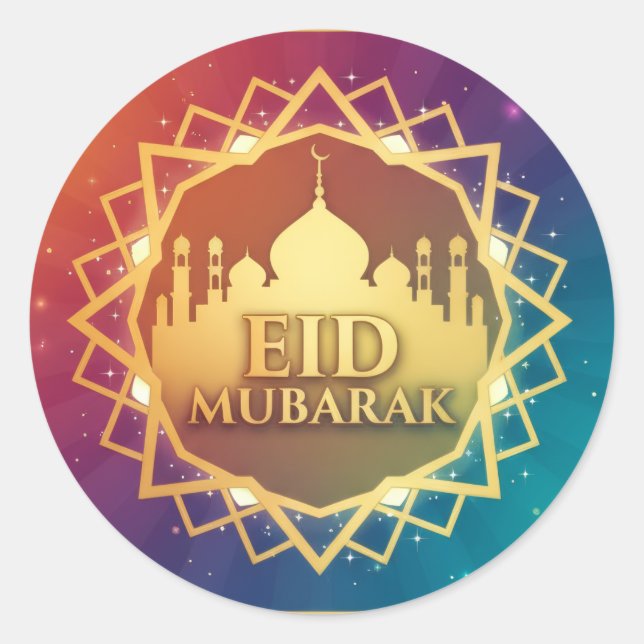 Colorful Eid Classic Round Sticker (Front)