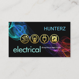 Colorful Electric Wave Lightning Business Card