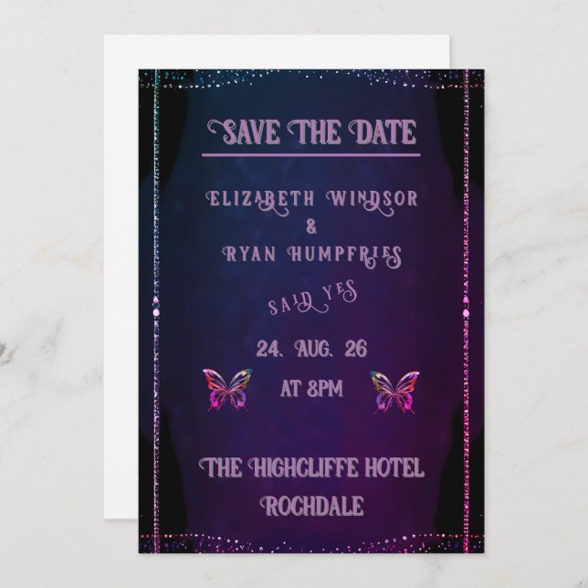 Colorful Elegant Rainbow Wedding Invitation  (Front/Back)