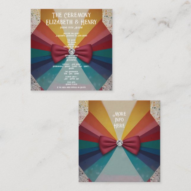 "Colorful Elegant Rainbow Wedding Invitation (Front/Back)