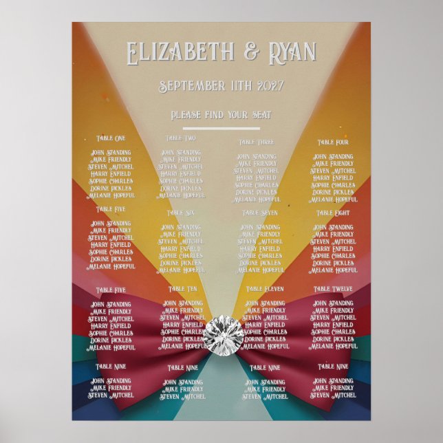 Colorful Elegant Rainbow Wedding Invitation  Poster (Front)