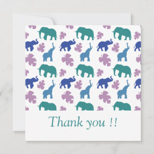 Colorful Elephant Thank You Card – Customizable