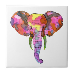 Colorful Elephant Tile