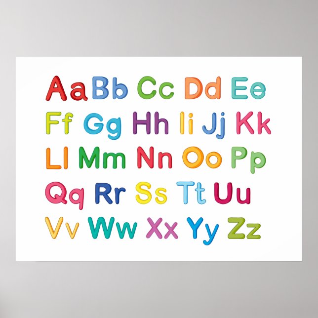 Colorful English alphabet letters tutor Poster (Front)