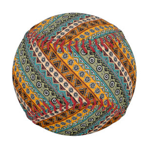 Colorful ethnic aztec patterns design baseball