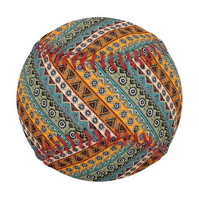 Colorful ethnic aztec patterns design baseball (Front)