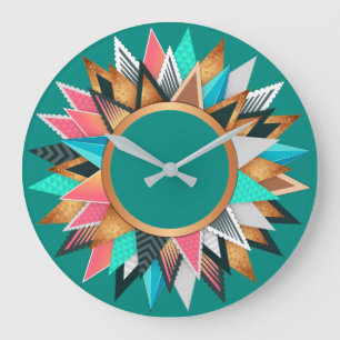 Colorful Evergreen Trees Around The Large Clock