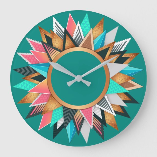 Colorful Evergreen Trees Around The Large Clock (Front)