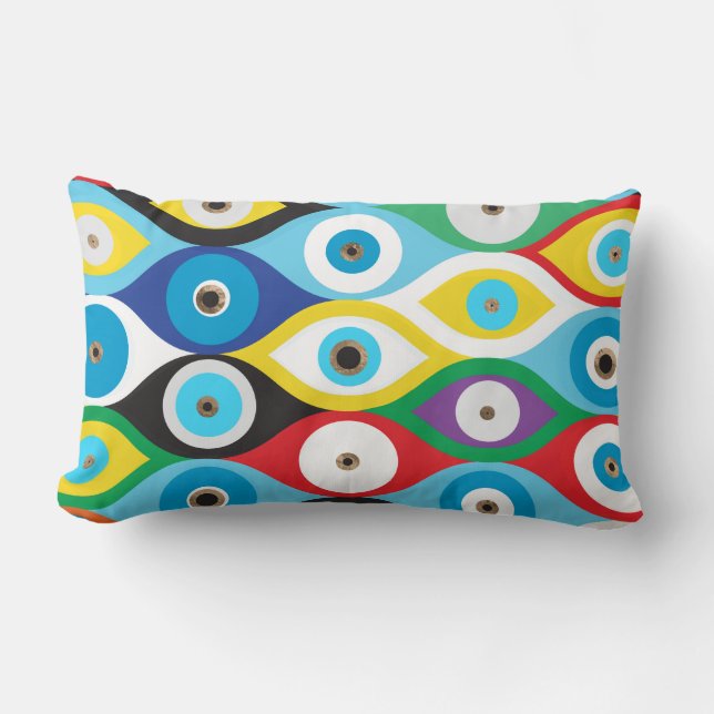 Colorful Evil Eye protection pattern Lumbar Pillow (Front)