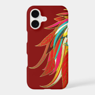 Colorful Exotic Tribal Feathers Red