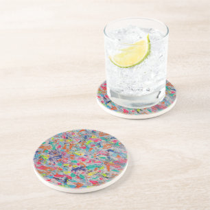 Colorful Expression in Acrylic Paint Coaster