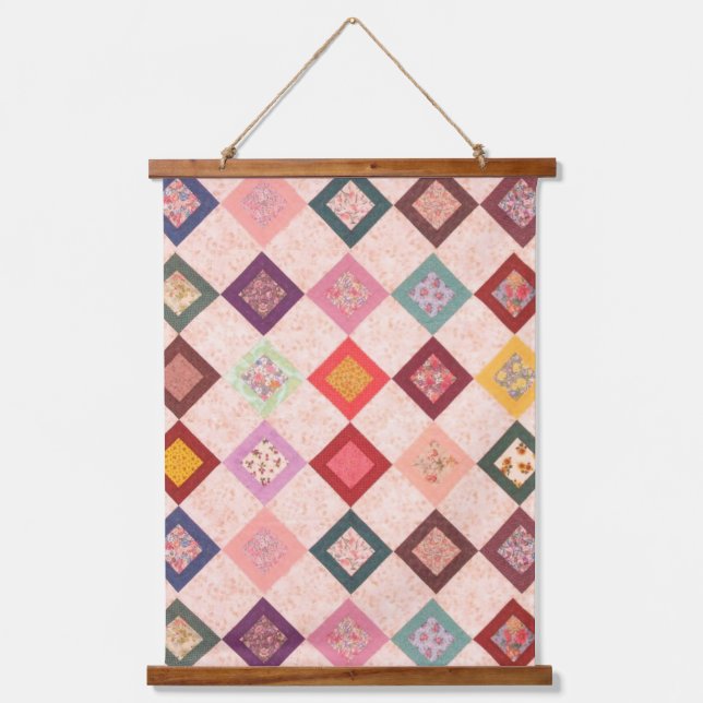 Colorful Fabrics Pattern Hanging Tapestry (Front)