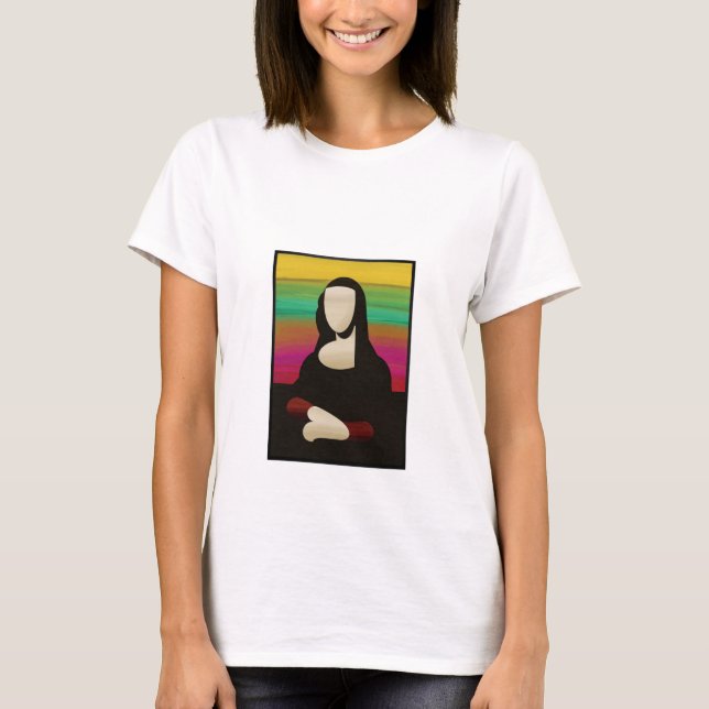 Colorful Faceless Mona Lisa Art Tee (Front)
