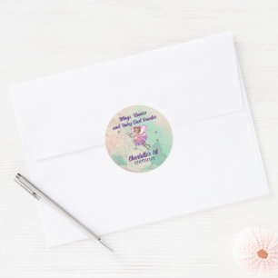 Colorful Fairy Birthday Classic Round Sticker