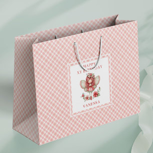 Colorful Fairy Girl Blush Floral Birthday Gift Bag