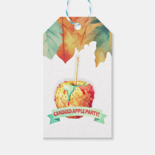 Colorful Fall Autumn Candied Apple Party Gift Tags