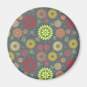 Colorful Fall Flowers in Warm Shades Magnet