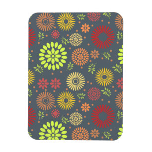 Colorful Fall Flowers in Warm Shades Magnet