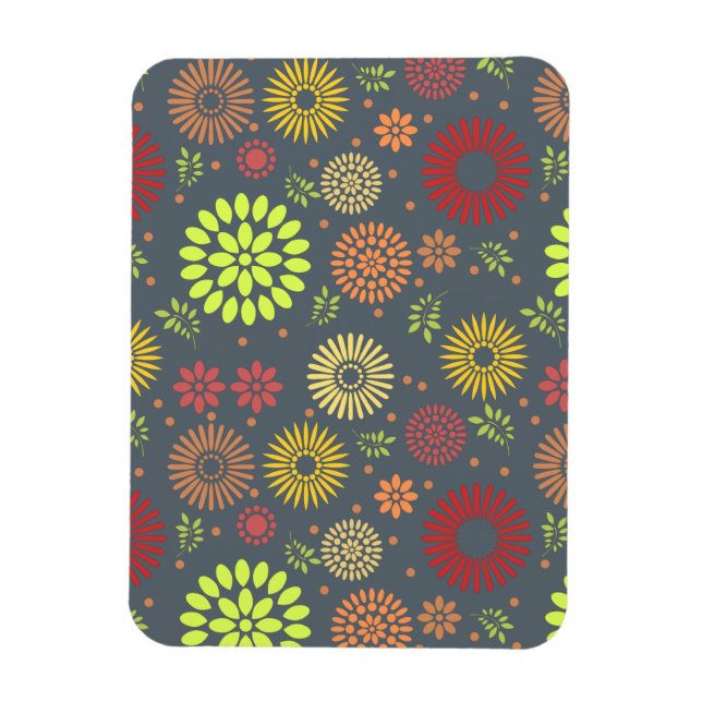 Colorful Fall Flowers in Warm Shades Magnet (Vertical)
