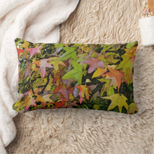 COLORFUL FALL LEAVES/ PHOTOG./DIG.MANIP/ LUMBAR PILLOW