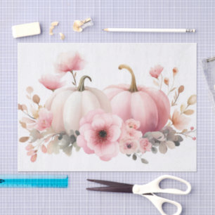 Colorful Fall Pumpkins and Flowers Fall Decoupage Tissue Paper