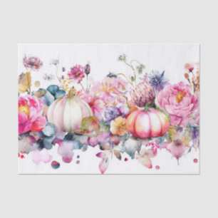 Colorful Fall Pumpkins and Flowers Fall Decoupage Tissue Paper