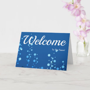 Colorful Falling Sparkles Polka Dots Welcome Card