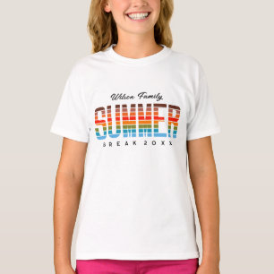 Colorful Family Summer Sunset Beach Vacation  T-Shirt