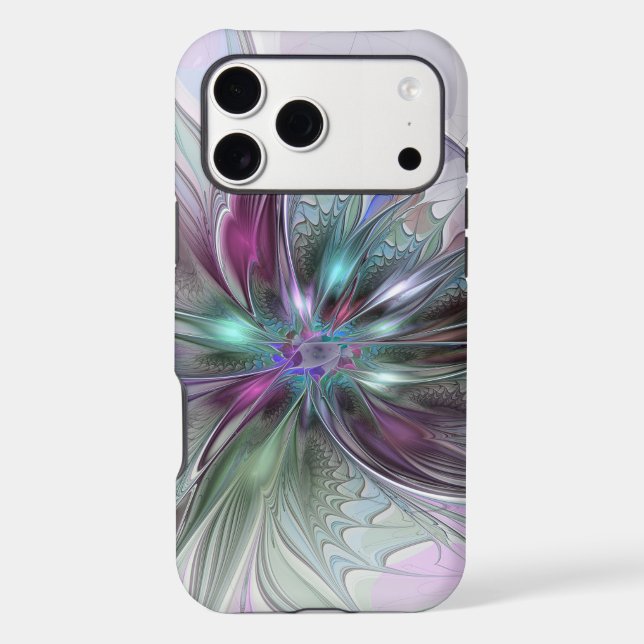 Colorful Fantasy Abstract Modern Fractal Flower (Back)