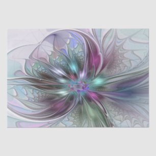 Colorful Fantasy Abstract Modern Fractal Flower Tissue Paper
