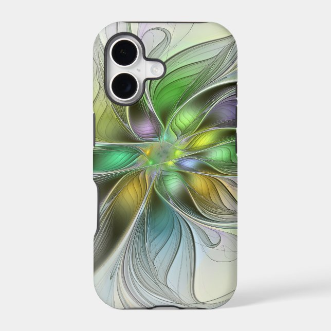 Colorful Fantasy Flower Modern Abstract Fractal (Verso)