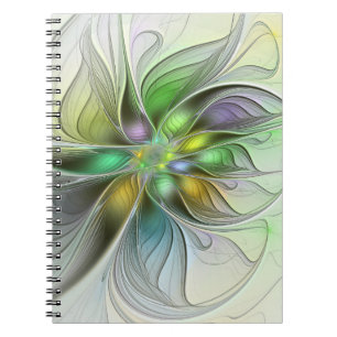Colorful Fantasy Flower Modern Abstract Fractal Notebook