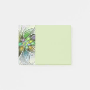 Colorful Fantasy Flower Modern Abstract Fractal Post-it Notes
