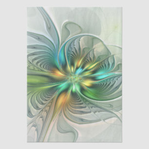 Colorful Fantasy Modern Abstract Flower Fractal Tissue Paper