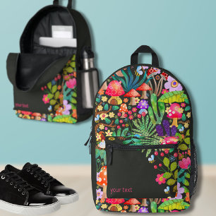 Colorful Fantasy Mushroom Whimsical Back to School Printed Backpack